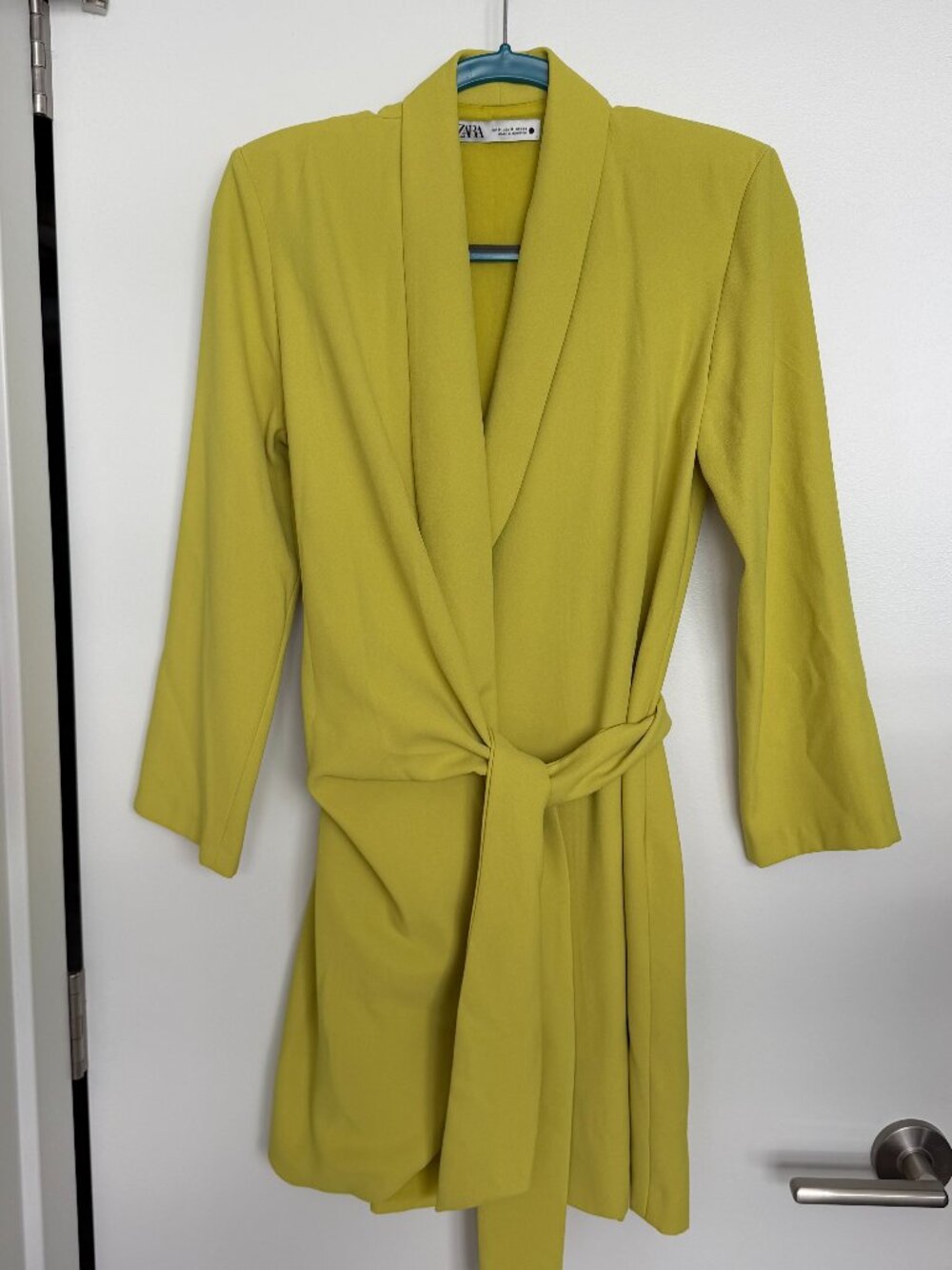 Zara Lime Green Long Sleeve Wrap Dress